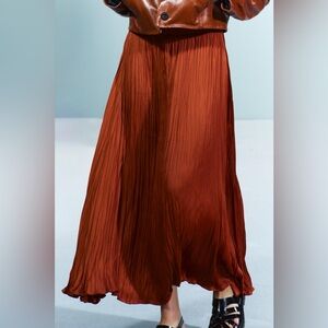 Zara ZW Collection pleated midi skirt